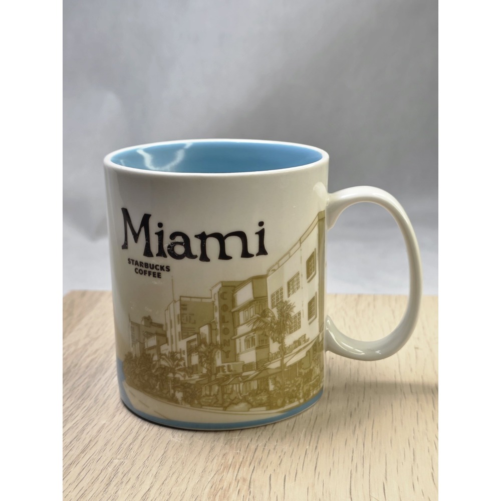 STARBUCKS Coffee 2012 MIAMI Collector Icon Series 16oz Ceramic Coffee Mug